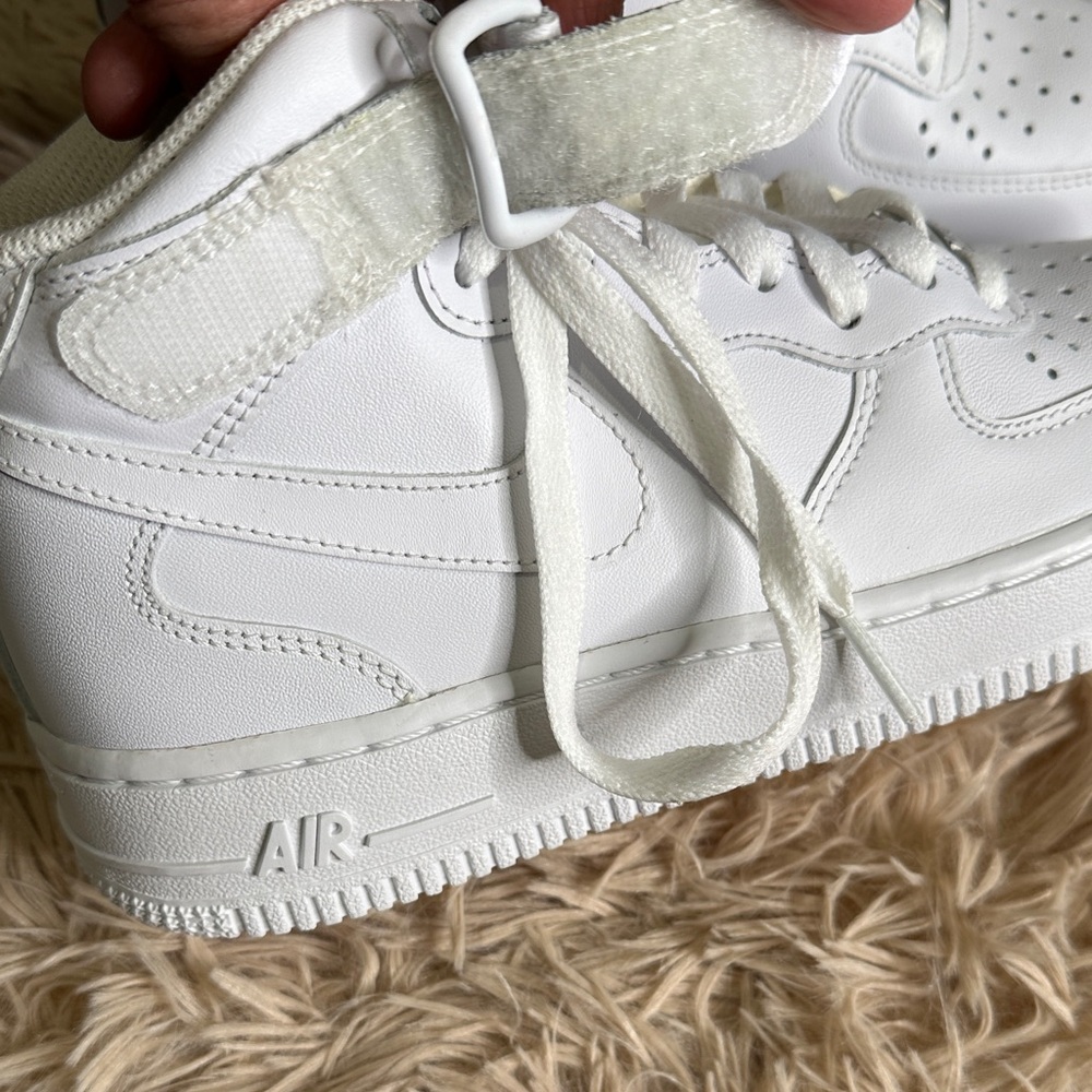 Nike AF1 White High-Top Sneakers with Strap - Picture 4 of 16